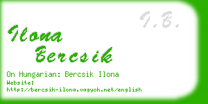 ilona bercsik business card